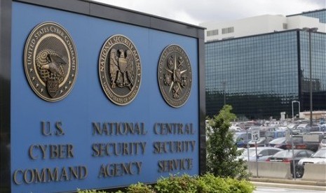 This photo shows the sign outside the National Security Agency campus in Fort Meade, Md. (File photo)