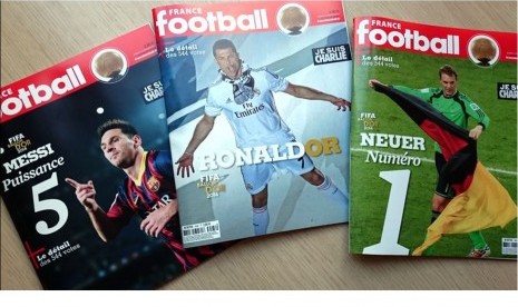 Tiga opsi cover majalah France Football