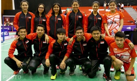 Tim junior Indonesia yang berlaga di Kejuaraan Dunia Junior 2015 di Peru.