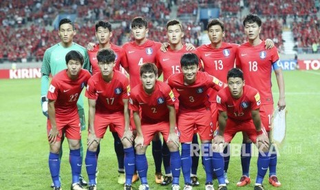 Tim nasional Korea Selatan, salah satu wakil Asia, yang sudah memastikan tampil di Piala Dunia 2022 Qatar.