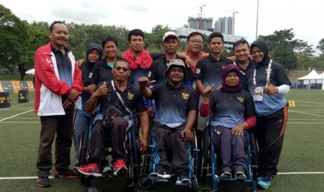 Tim panahan Indonesia di ASEAN Para Games 2017.