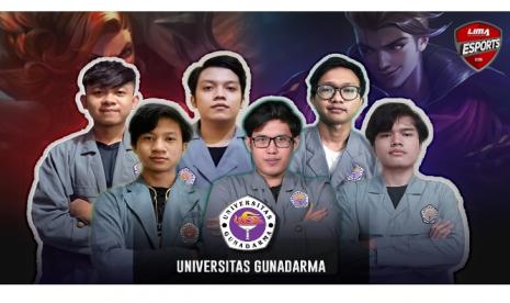 Tim Universitas Gunadarma yang menjuarai turnamen Mobile Legends Campus Championship (MLCC) 2020 oleh Liga Mahasiswa (LIMA).