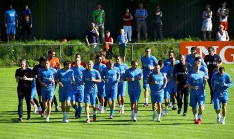 Timnas Belanda saat jalani latihan