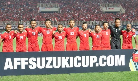 Timnas Indonesia di laga final leg pertama Piala AFF 2016