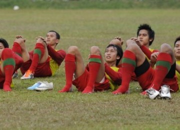 Timnas Indonesia sedang latihan guna menghadapi Turkmenistan di ajang pra-Piala Dunia.