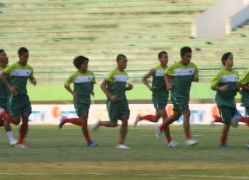 Timnas senior Indonesia saat menggelar latihan. (ilustrasi)