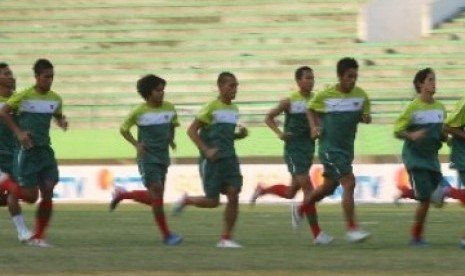 Timnas senior Indonesia saat menggelar latihan. (ilustrasi)