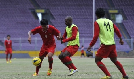 Timnas U-21 Indonesia sedang berlatih