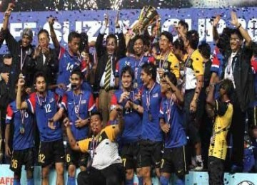 Timnas Malaysia rayakan kemenangan