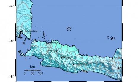 Titik gempa di Pantai Utara Jakarta