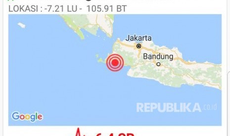 Titik lokasi gempa Lebak Banten