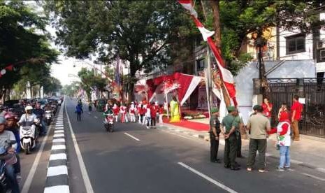 Titik mulai Torch Relay Asian Games 2018 di Rawa Bambu, Jakarta Selatan, Rabu (15/8).