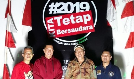 TPS 32 Sukarame Kota Bandar Lampung sediakan area swafoto bagi pemilih pada pesta demokrasi Pemilu 2019, Rabu (17/4). 