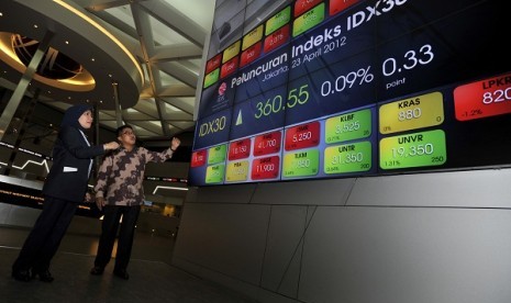 Trade screen at the IDX in Jakarta (illustration)