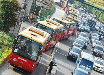 Armada bus Transjakarta.