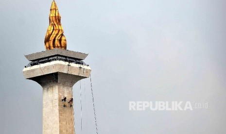 Tugu Monumen Nasional atau Monas di Jakarta Pusat.