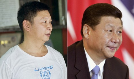 Tukang roti Shao Jinhua (kiri) dan Presiden Cina Xi Jinping (kanan).