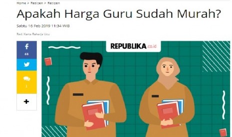 Tulisan Retizen di Republika.co.id