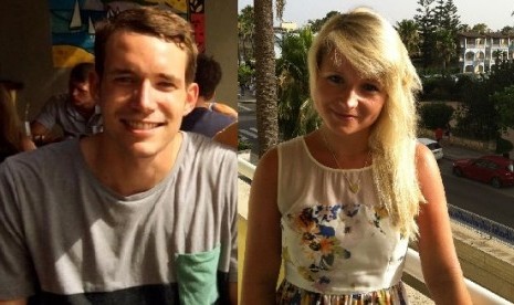 Turis Inggris korban pembunuhan di Thailand David Miller (kiri) dan Hannah Witheridge.