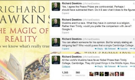 Tweet Richard Dawkins yang memicu kontroversi soal Muslim peraih nobel