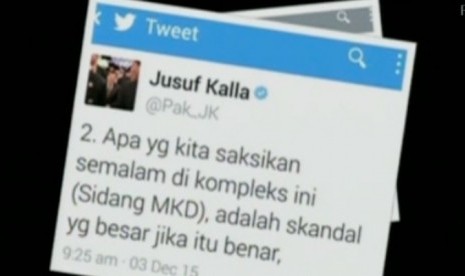 Twiter wakil prsiden RI Jusuf Kalla