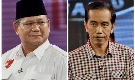 Two presidential candidates, Prabowo Subianto (left) and Jokow Widodo (file photo)