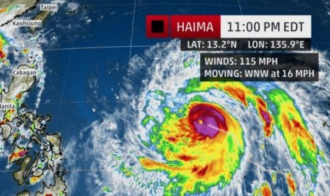 Typhoon Haima hit northern Philippines araound 11: pm local time on Wednesday (10/19).