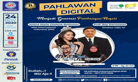 UBSI akan menggelar webinar Pahlawan Digital pada Kamis (24/11).