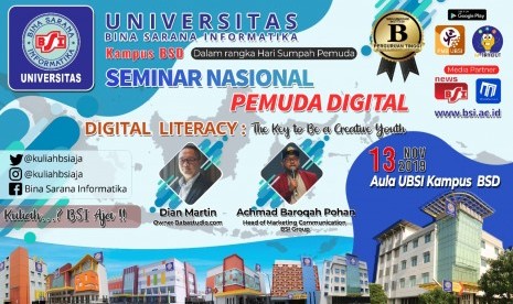 UBSI Kampus BSD akan menggelar seminar pemuda digital.