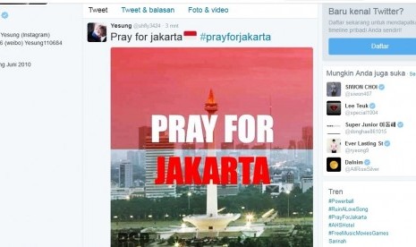 Ucapan duka untuk Jakarta dari Yesung Suju.