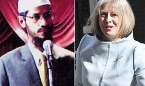 Ulama Muslim asal India Zakir Naik dan Theresa May.