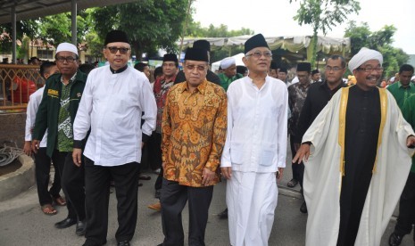 Ulama NU saat Pra Muktamar PBNU di Medan, Ahad (17/5)