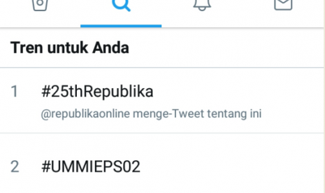 Ulang tahun Republika yang ke 25 Tahun menjadi trending topic di Twitter, Kamis (4/1).