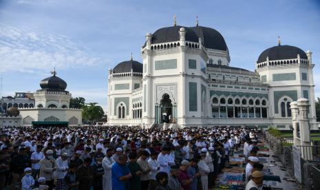 Illustration of Al Mashun Mosque. Qurban Prabowo in Majid Al Mashun will be distributed to those entitled