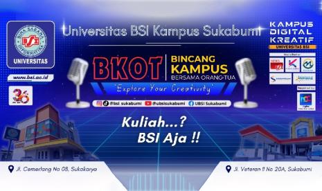 Universitas BSI (Bina Sarana Informatika) Kampus Sukabumi kembali menghadirkan acara spesial yang sayang untuk dilewatkan, yakni Bincang Kampus Bersama Orang Tua Mahasiswa (BKOT).