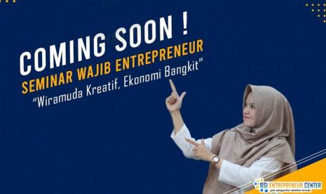 Universitas BSI (Bina Sarana Informatika) melalui BSI Entrepreneur Center (BEC) dan Incubator Center UBSI (IC UBSI) akan kembali menggelar seminar entrepreneur, bertajuk ‘Wiramuda Kreatif, Ekonomi Bangkit’.