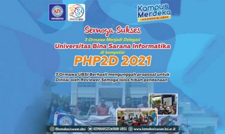 Universitas BSI (Bina Sarana Informatika) mengirimkan 3 proposal terbaik karya mahasiswanya pada program hibah Program Holistik Pemberdayaan dan Pembinaan Desa (PHP2D) 2021.