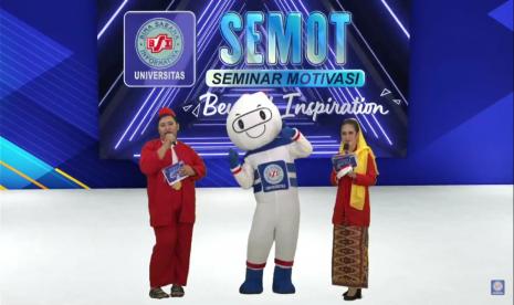  Universitas BSI (Bina Sarana Informatika) menyelenggarakan Seminar Motivasi (Semot) sebagai salah satu rangkaian PKKMB (Pengenalan Kehidupan Kampus Bagi Mahasiswa Baru) tahun akademik 2021/2022. 