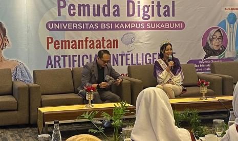 Universitas BSI (Bina Sarana Informatika) sebagai Kampus Digital Kreatif dengan bangga menggelar Seminar Pemuda Digital yang mengusung tema Pemanfaatan Artificial Intelligence dalam Transformasi Pendidikan yang dilaksanakan oleh Universitas BSI kampus Sukabumi di Anugerah Hotel, Sukabumi, Senin (23/10). acara ini juga memiliki elemen yang lebih inspiratif dengan kehadiran Sindy Novela, Puteri Indonesia Jambi 2023, yang juga merupakan mahasiswa Fikom Universitas BSI.