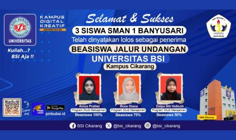 Universitas BSI sebagai Kampus Digital Kreatif dari dulu selalu memberikan apresiasi bagi siswa berprestasi.