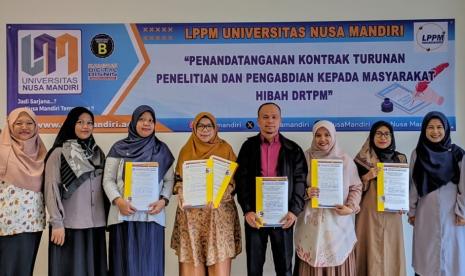 Universitas Nusa Mandiri telah memasuki tahap penandatanganan kontrak hibah Direktorat Riset, Teknologi, dan Pengabdian kepada Masyarakat (DRTPM) Tahun 2024 antara Perguruan Tinggi dengan peneliti, yang menandai awal dari implementasi program tersebut.