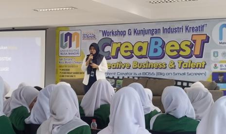 Universitas Nusa Mandiri (UNM) berkolaborasi dengan Mandiri Digital Universe (MDU) atau Lab Next-One, sukses menyelenggarakan kegiatan workshop dan kunjungan industri CreaBesT (Creative Business and Talent), Selasa – Kamis, 17-19 Oktober 2023 berlokasi di UNM kampus Jatiwaringin, Jl. Raya Jatiwaringin No.2, RT.8/RW.13, Cipinang Melayu, Kec. Makasar, Kota Jakarta Timur, Daerah Khusus Ibukota Jakarta. 