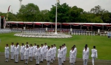 Upacara bendera di Istana Merdeka (ilustrasi).