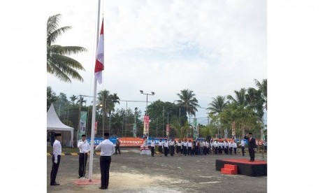 Upacara memperringatai kemerdekaan RI ke 71 di Terminal Bahan Bakar Minyak (TBBM) Pertamina