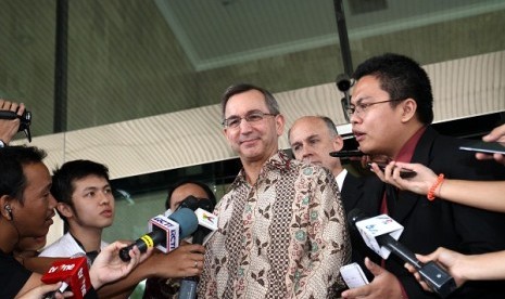 US ambassador to Indonesia, Scot Marciel, bids farewell in Indonesian Corruption Eradication Commission (KPK) in Jakarta on Tuesday. 