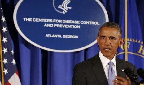 US President Barack Obama speaks at the Centers for Disease Control and Prevention in Atlanta, Georgia, September 16, 2014.