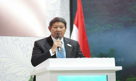 Utusan Khusus Presiden dalam COP29, Hashim Djojohadikusumo, memberikan keynote speech di sesi talkshow CEO Climate Talks bertajuk 