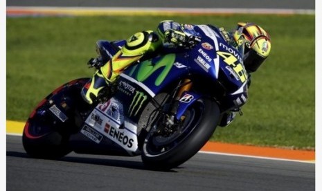 Valentino Rossi saat menjajal Sirkuit Ricardo Tormo, Cheste, Valencia.