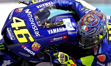 Valentino Rossi saat tes pramusim di Sepang pekan lalu.