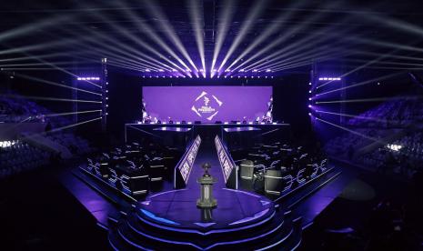 Venue grand final Piala Presiden Esports 2022 di Istora Senayan Jakarta, yang berlangsung pada 11-13 November 2022.